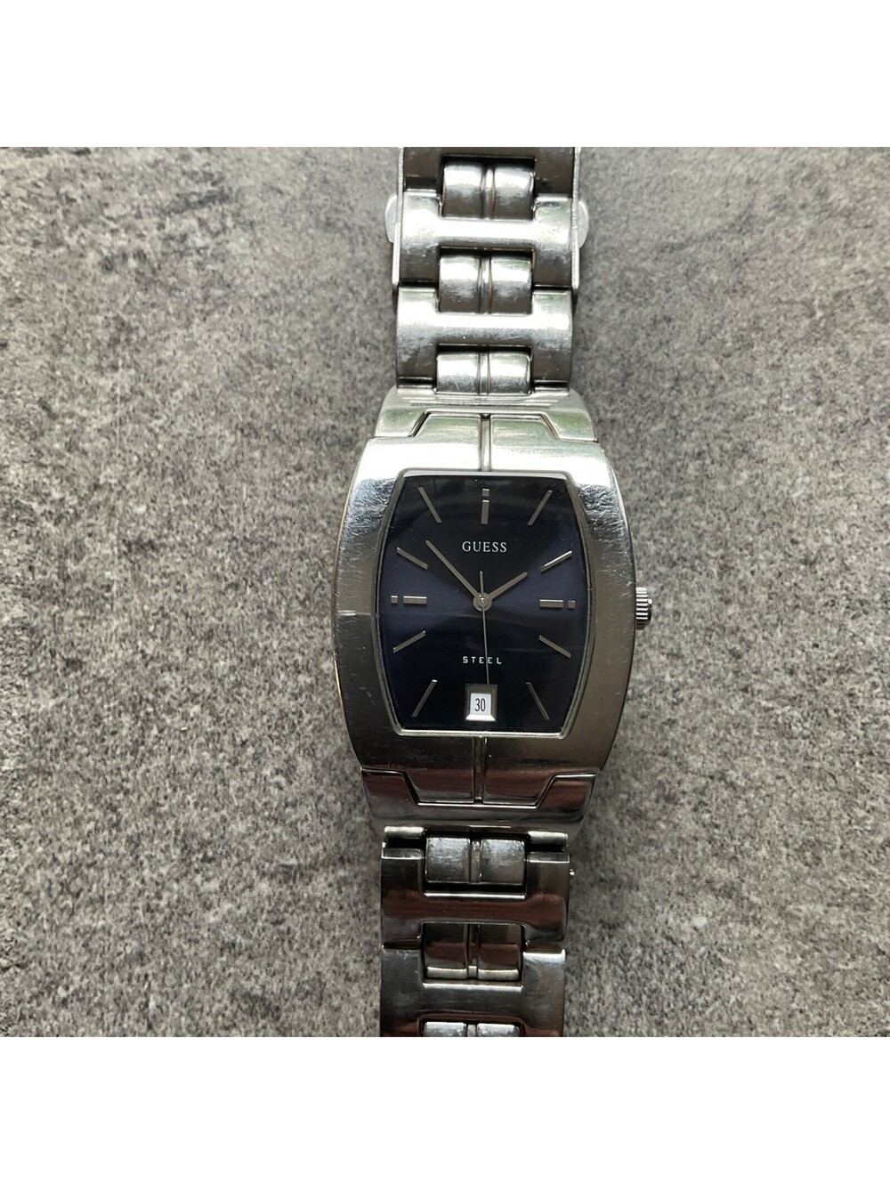 Guess Womens Watch 30mm Stainless Steel Case And Band Black Dial Bin U